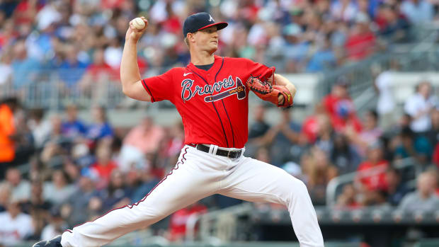 Jun 30, 2023; Atlanta, Georgia, USA; Atlanta Braves starting pitcher Michael Soroka (40) throws against the Miami Marlins in the second inning at Truist Park.